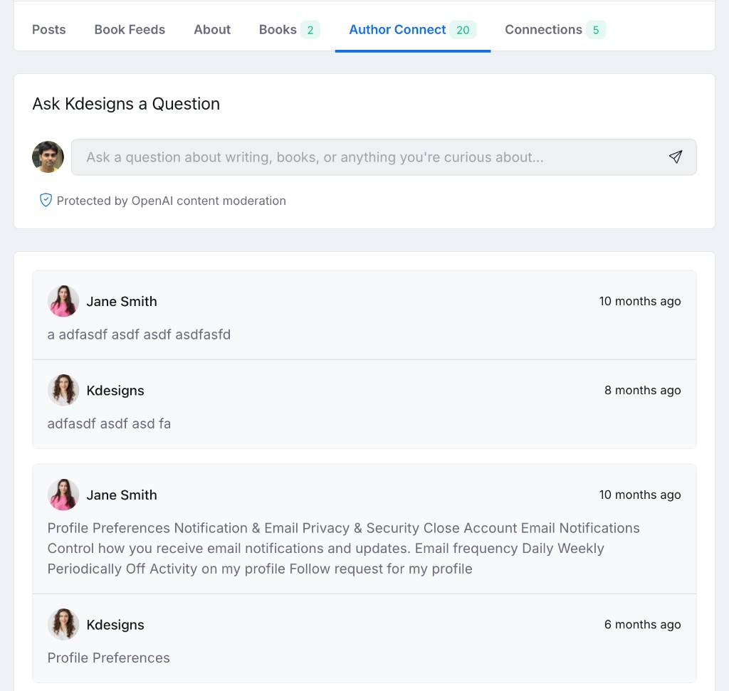 Ask the Author questions and responses preview