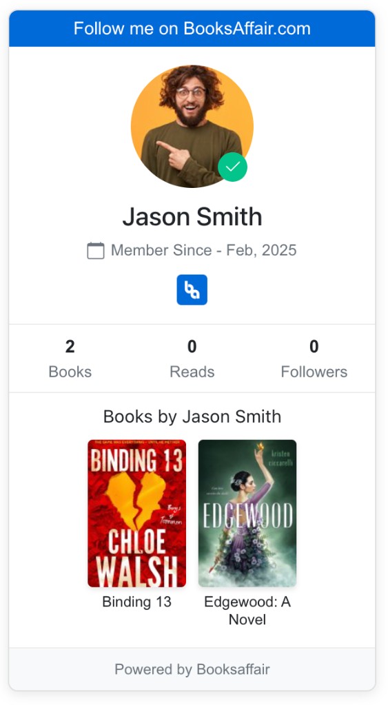 BooksAffair widget and profile preview